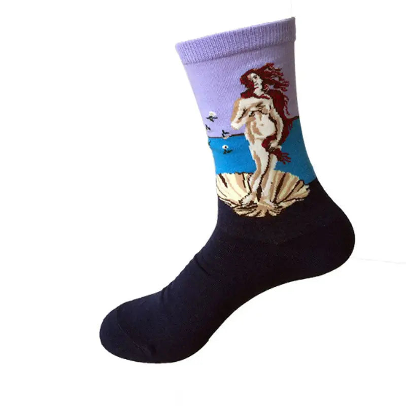 Cozy Knit Socks Featuring Vintage Artwork by Famous Artists - Socks