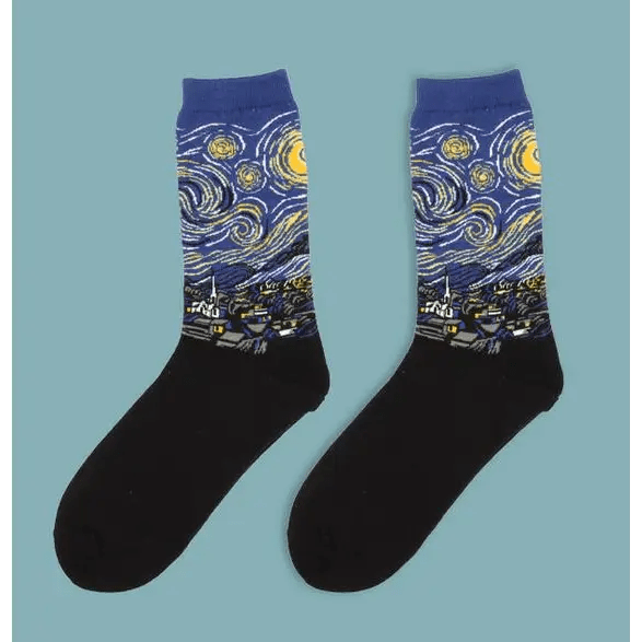 Cozy Knit Socks Featuring Vintage Artwork by Famous Artists - Cosparty