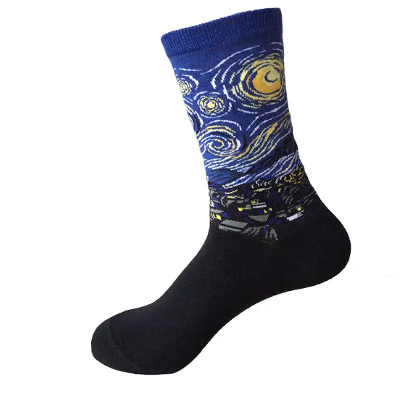 pablo picasso van gogh artist socks unisex paintings watercolor artwork classic contemporary antique vintage art by Cosparty