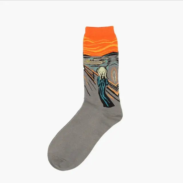 pablo picasso van gogh artist socks unisex paintings watercolor artwork classic contemporary antique vintage art by Cosparty