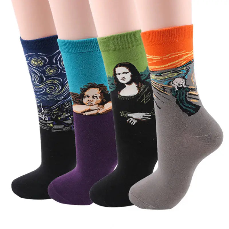 Cozy Knit Socks Featuring Vintage Artwork by Famous Artists - Socks