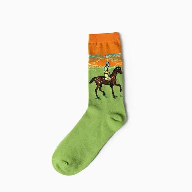 pablo picasso van gogh artist socks unisex paintings watercolor artwork classic contemporary antique vintage art by Cosparty