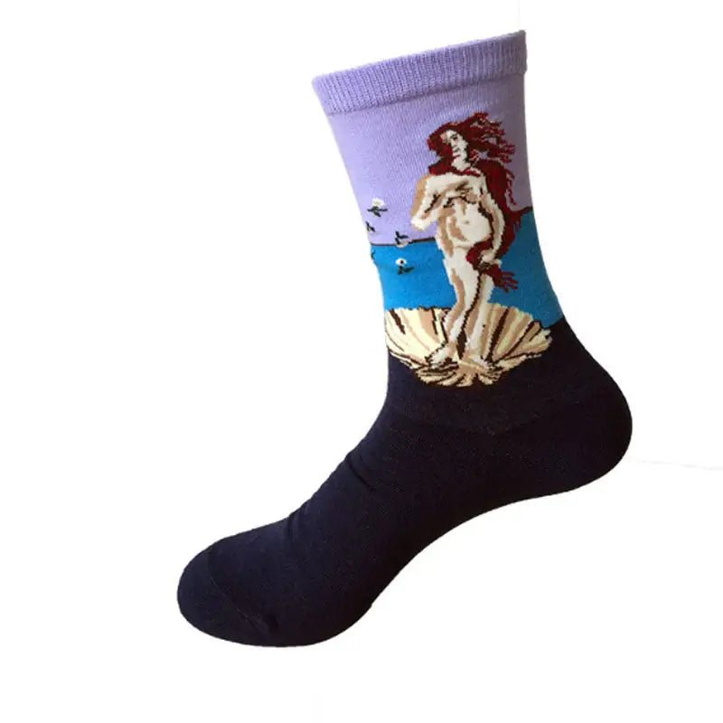 Cozy Knit Socks Featuring Vintage Artwork by Famous Artists - Cosparty