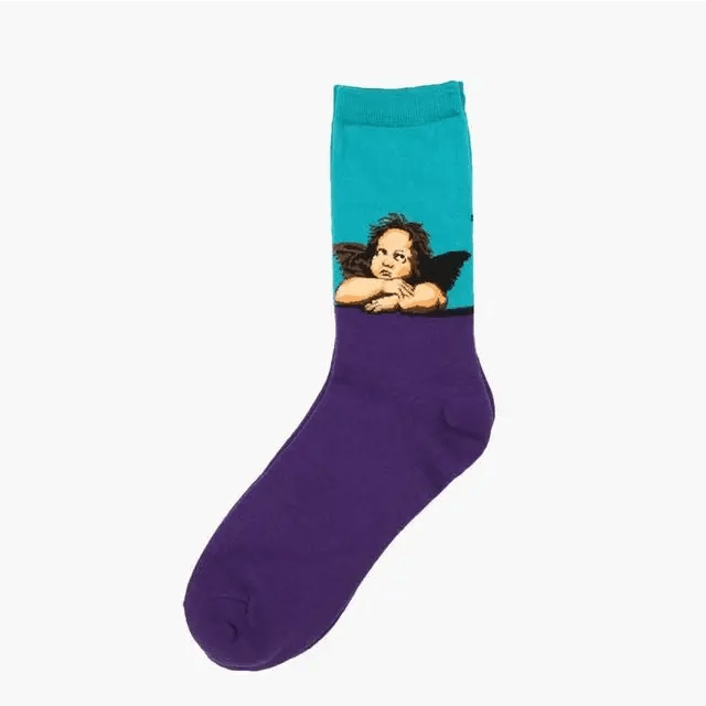 Cozy Knit Socks Featuring Vintage Artwork by Famous Artists - Cosparty