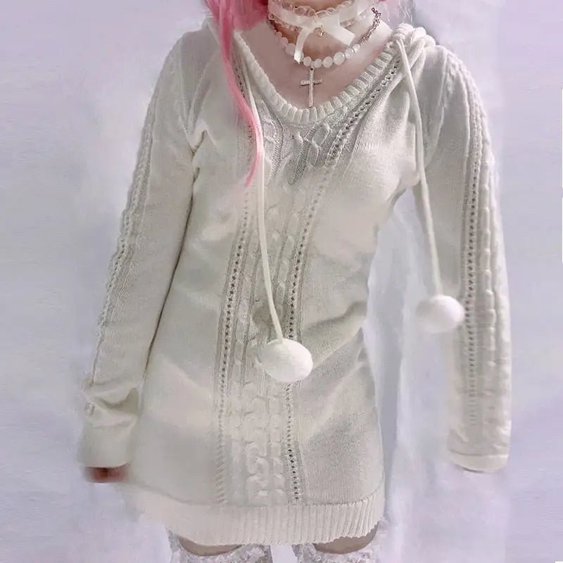 Cozy Knit Sweater Dress for Stylish Comfort Year - Round - Cosparty