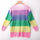 Cozy Long Sleeve Sweater Dress in Bright Rainbow Colors Org Instock - dress