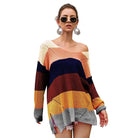 Cozy Long Sleeve Sweater Dress in Bright Rainbow Colors Org Instock - Cosparty