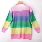 Cozy Long Sleeve Sweater Dress in Bright Rainbow Colors Org Instock - Cosparty