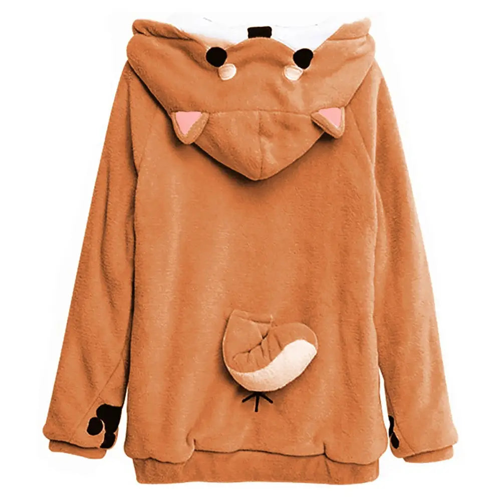 Cozy Shiba Inu Inspired Puppy Dog Eared Hoodie Sweater - S - Sweater