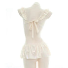 Cream - Colored Harness Lingerie Set for Kawaii and Kinky Fashion - Cosparty