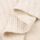 Cream Knit Cropped Sweater in Striped Cable Knit Fabric - Cosparty