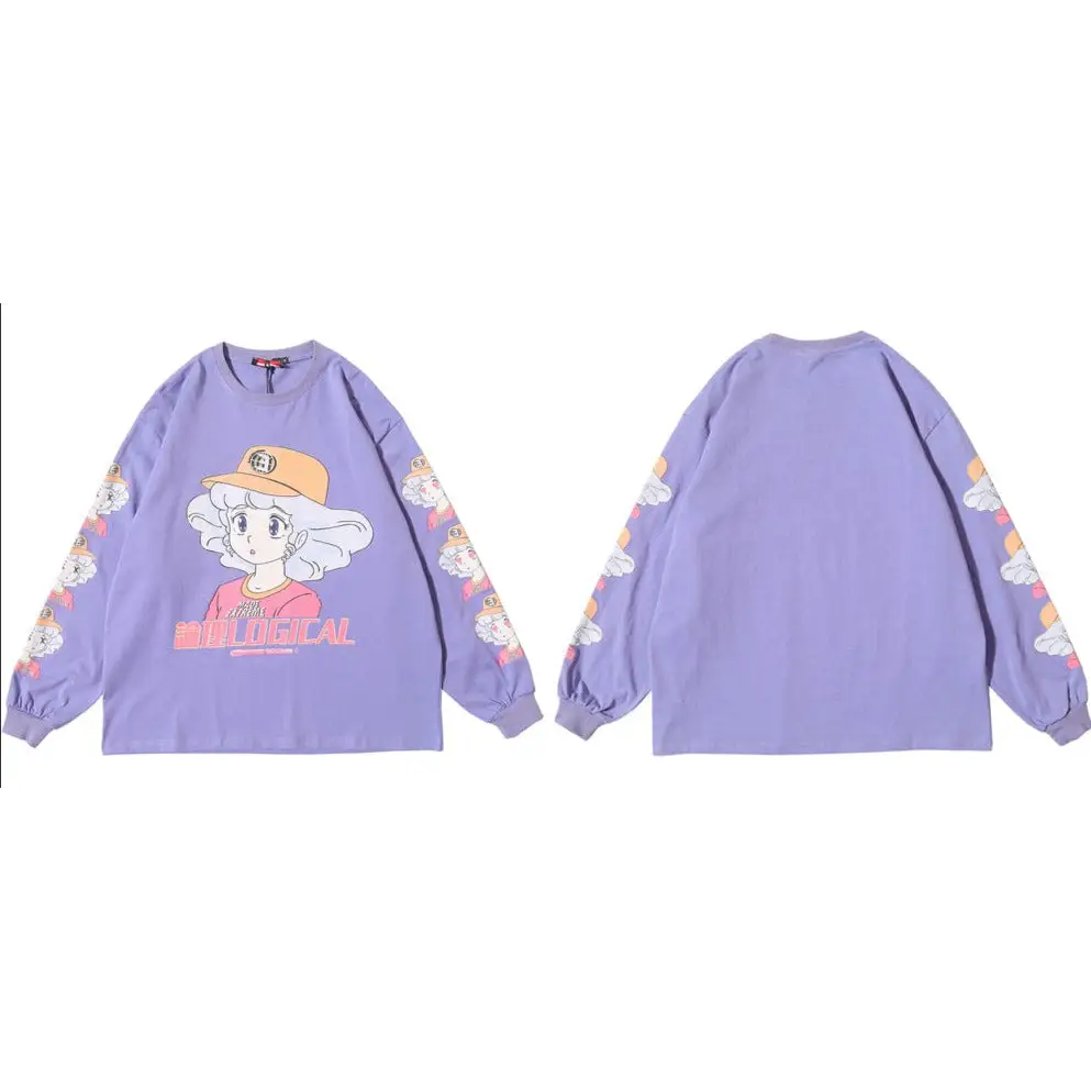 Creamy Mami Pastel Goth Long Sleeve Pullover Sweater - sweater