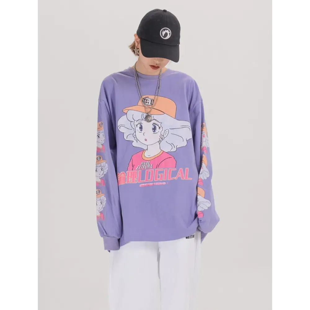 Creamy Mami Pastel Goth Long Sleeve Pullover Sweater - sweater