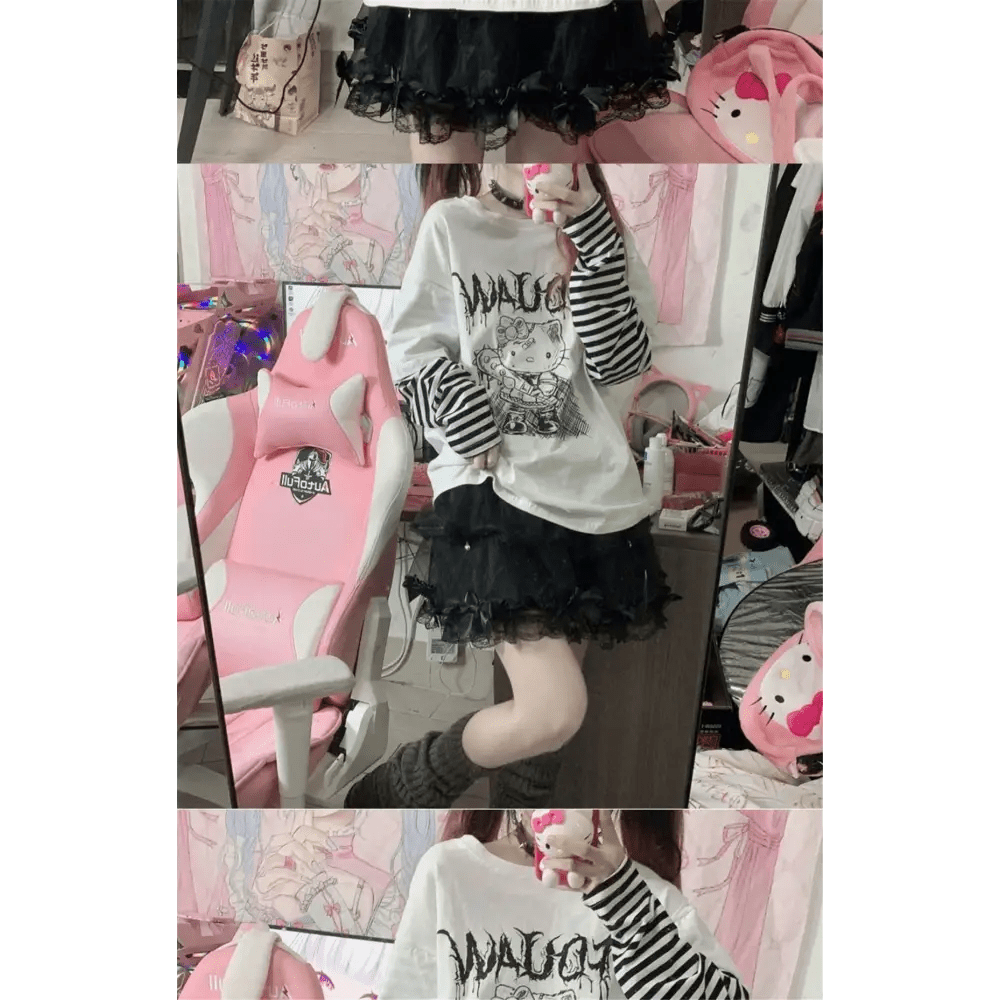 Creepy Cute Hello Kitty Long Sleeve Sweater - Cosparty