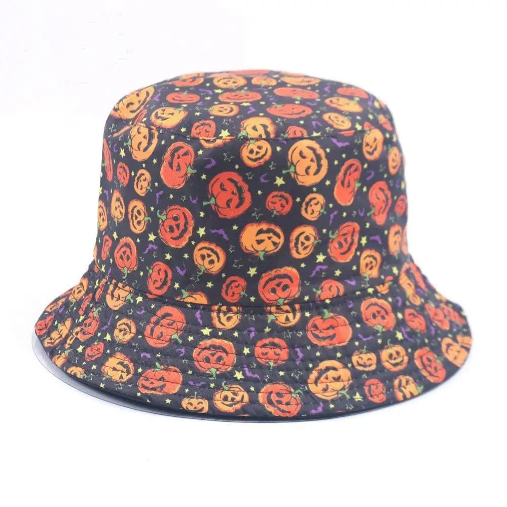 Creepy Cute Jack-o-Lantern Pumpkin Bucket Hat for Halloween Kawaii Style - hat