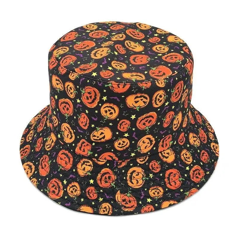 Creepy Cute Jack-o-Lantern Pumpkin Bucket Hat for Halloween Kawaii Style - hat