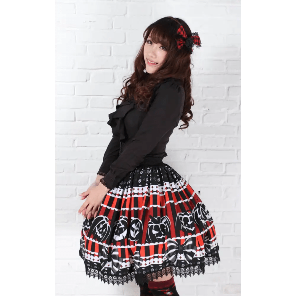 Creepy Cute Jack - o - Lantern Pumpkin Skirt for Year - Round Wear - Cosparty