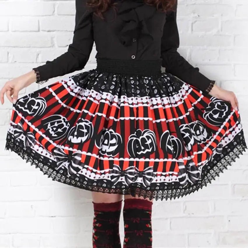 Creepy Cute Jack - o - Lantern Pumpkin Skirt for Year - Round Wear - Cosparty