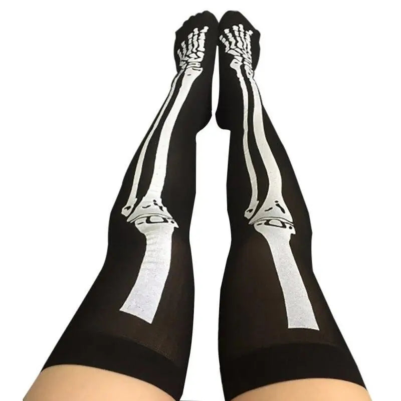 Creepy Cute Skeleton Bone Leggings for Halloween and Gothic Style - leggings