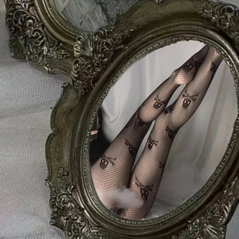 Creepy Cute Skull and Crossbone Fishnet Tights for Halloween - Cosparty