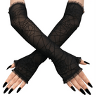 Creepy Cute Spider Web Fishnet Gloves for Gothic Styling - Cosparty