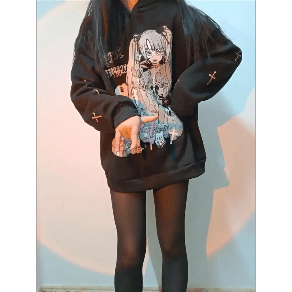 Creepy Cute Sweater with Eerie Charm in Black or White - Cosparty