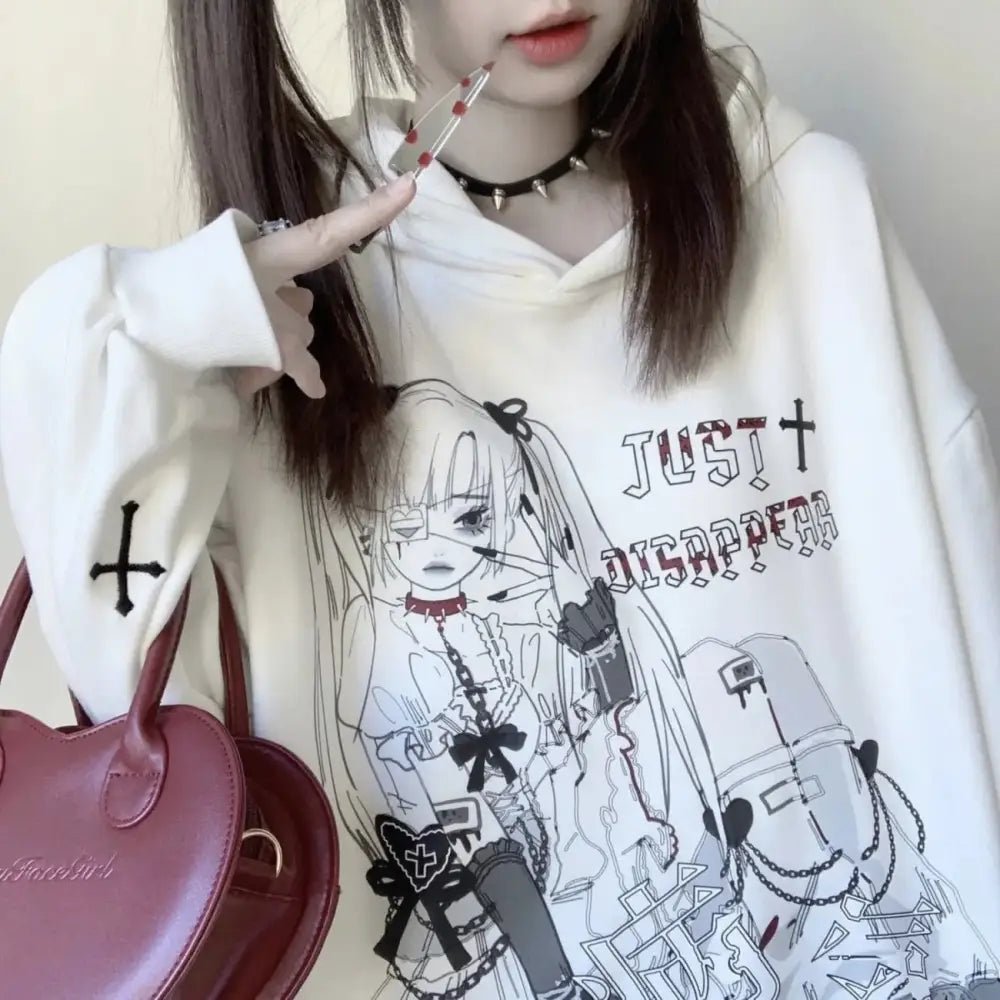 Creepy Cute Sweater with Eerie Charm in Black or White - Cosparty