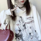 Creepy Cute Sweater with Eerie Charm in Black or White - Cosparty