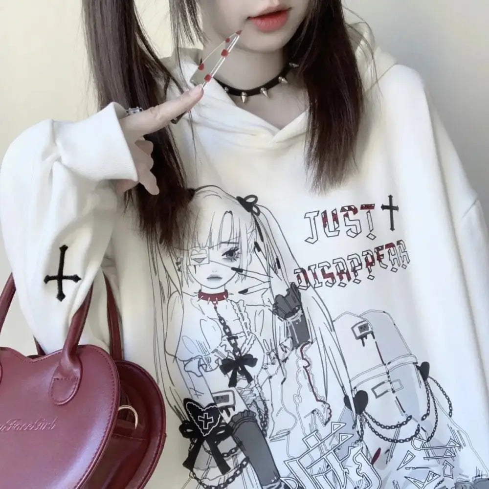 Creepy Cute Sweater with Eerie Charm in Black or White - sweater