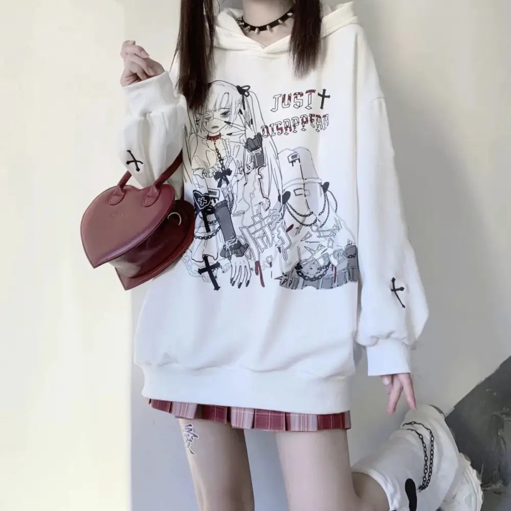 Creepy Cute Sweater with Eerie Charm in Black or White - sweater