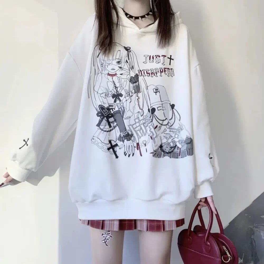 Creepy Cute Sweater with Eerie Charm in Black or White - Cosparty