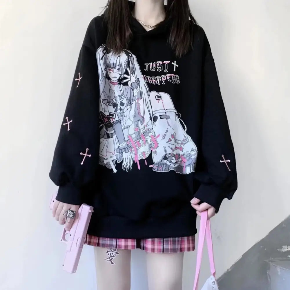 Just Disappear Anime Hoodie - anime, gothic, gothic fashion, hoodies, manga Cosparty