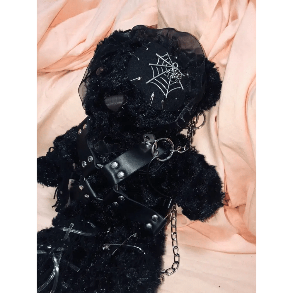 Creepy Cute Teddy Bear Messenger Bag in Gothic Style - Cosparty