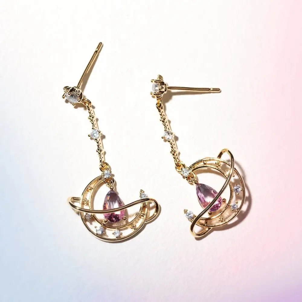 Crescent Moon Crystal Earrings for a Fairy - Like Touch - Cosparty