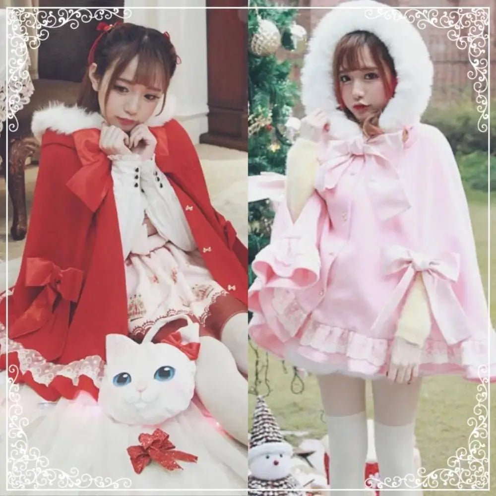Crimson Red Lolita Winter Jacket Now in Stock org New Condition - Cosparty