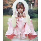 Holiday Lolita Poncho Coat - Pink / S - jacket