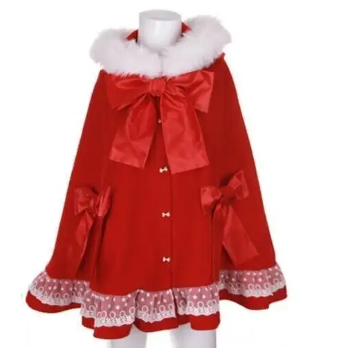 Crimson Red Lolita Winter Jacket Now in Stock org New Condition - jacket