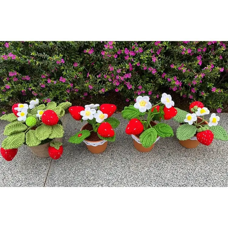 Crochet Strawberry Plants for Whimsical Home Decor - home decor