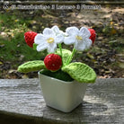 Crochet strawberry plants - berries - bonsai - crochet - home decor - decoration