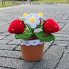 Crochet strawberry plants - berries - bonsai - crochet - home decor - decoration