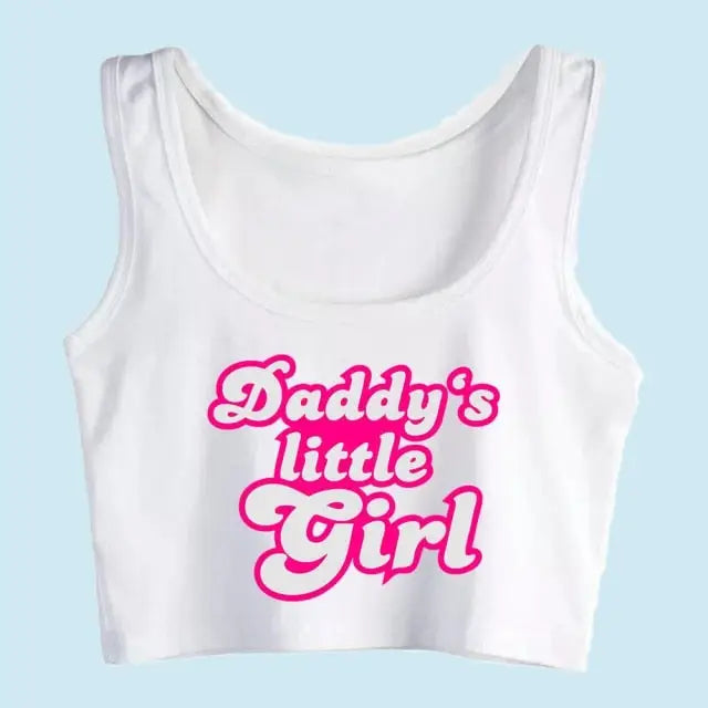 Daddy’s Little Girl Tank - White / XXL - barbie, barbie girl, daddy dom, fetish, kink