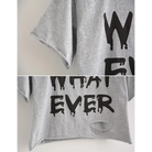 Cropped Punk Rock T-Shirt with Bold WHAT EVER Statement - shirt