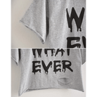 Cropped Punk Rock T-Shirt with Bold WHAT EVER Statement - Cosparty