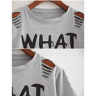 Cropped Punk Rock T-Shirt with Bold WHAT EVER Statement - Cosparty