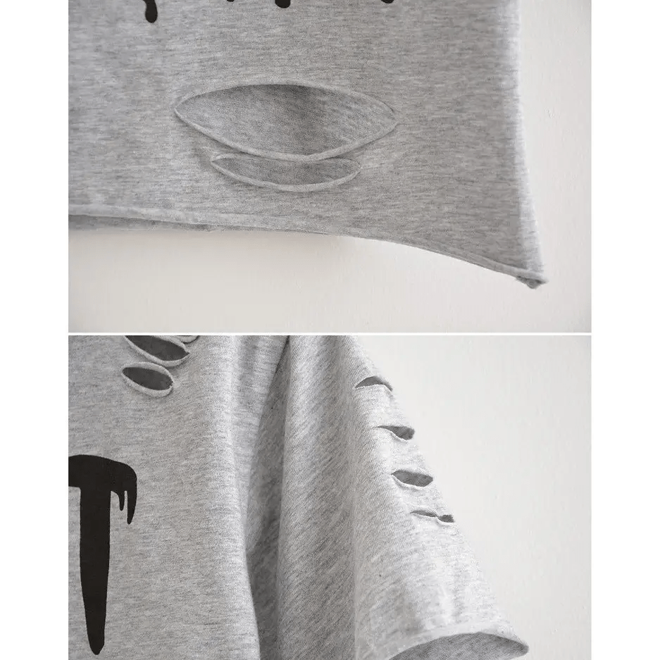 Cropped Punk Rock T-Shirt with Bold WHAT EVER Statement - Cosparty