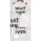 Cropped Punk Rock T-Shirt with Bold WHAT EVER Statement - Cosparty