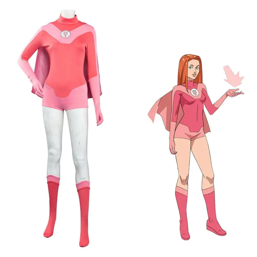 Cross-border foreign trade anime costumes invincible atomic Eve suit Halloween suit Cosplay costume pink