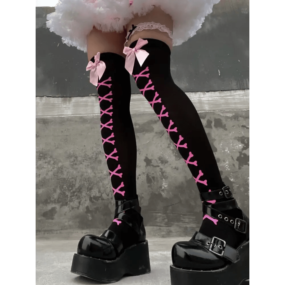 Crossbone Corset Thigh - High Socks for Endless Compliments - Cosparty