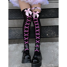 Crossbone Corset Thigh-High Socks for Endless Compliments - Socks