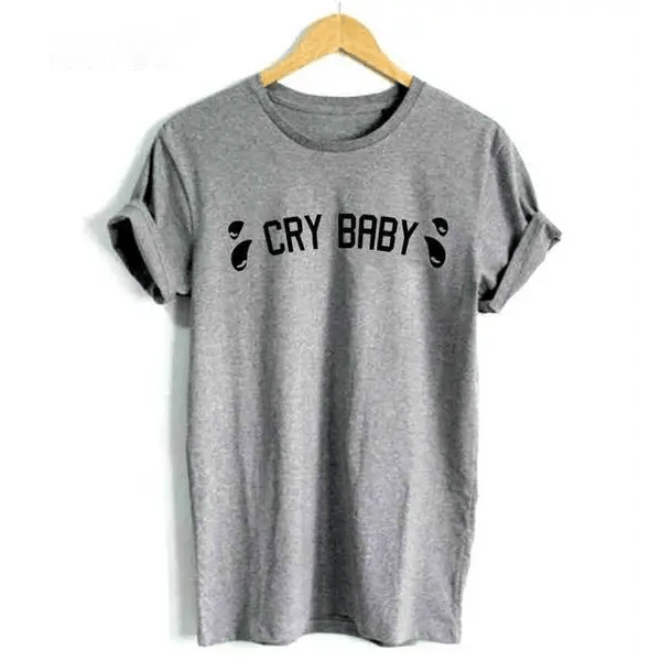 Cry Baby Classic T-Shirt with Cute Tear Design - Cosparty